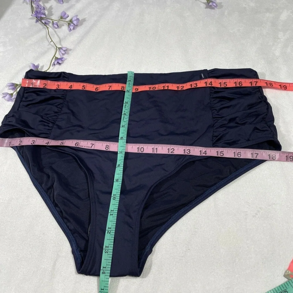 NEW Sea Level‎ [ 16 US ] High Waist Gathered Side Bikini Bottoms Blue